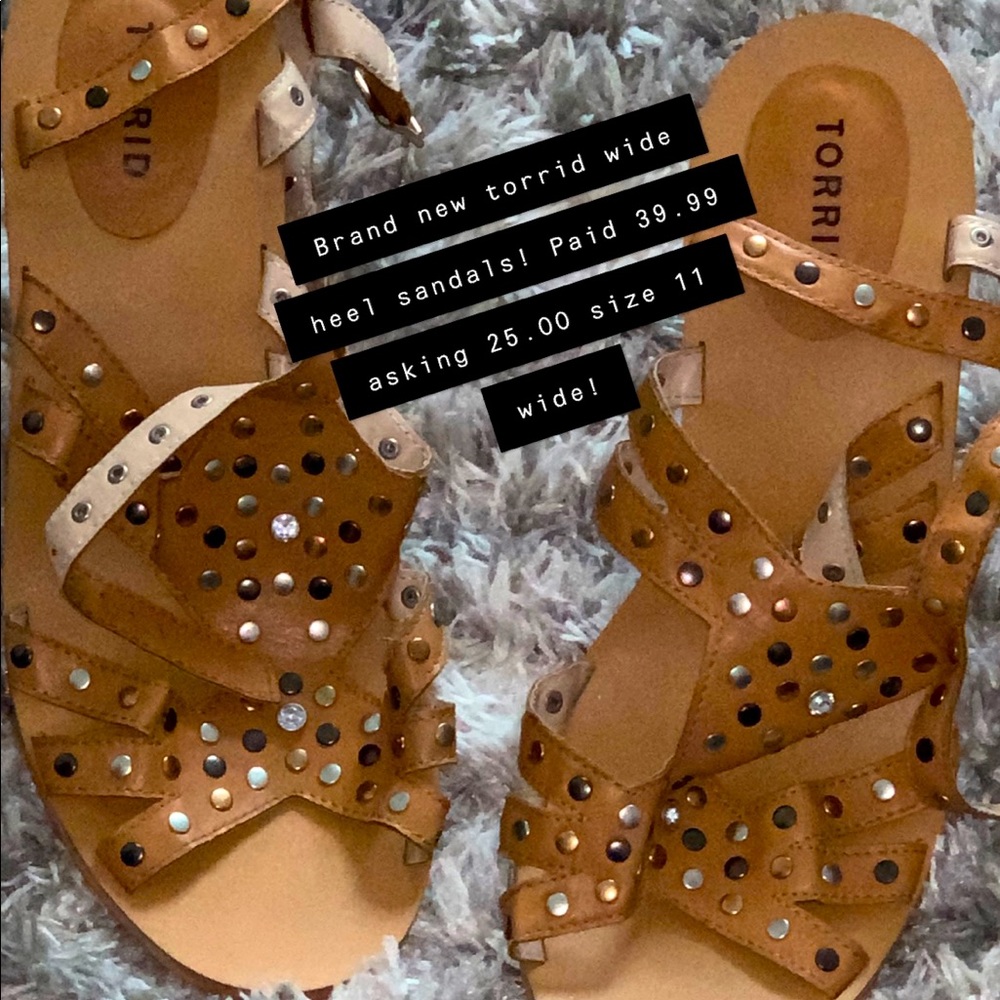 Torrid strappy sandals with wide 3inch heel. New!
